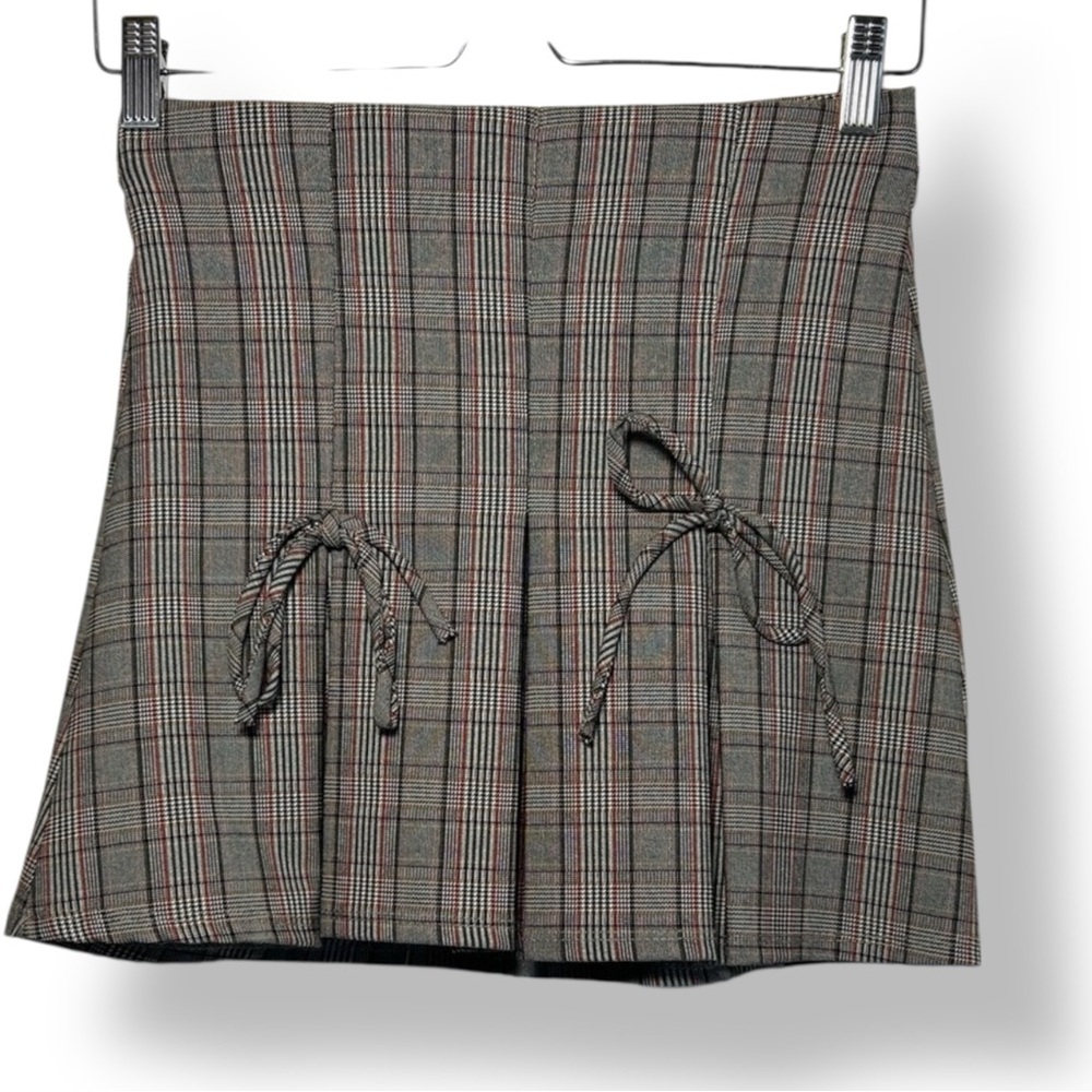 21 Saints Plaid Skirt Mini Grey Red Check Tartan Size Medium NWT